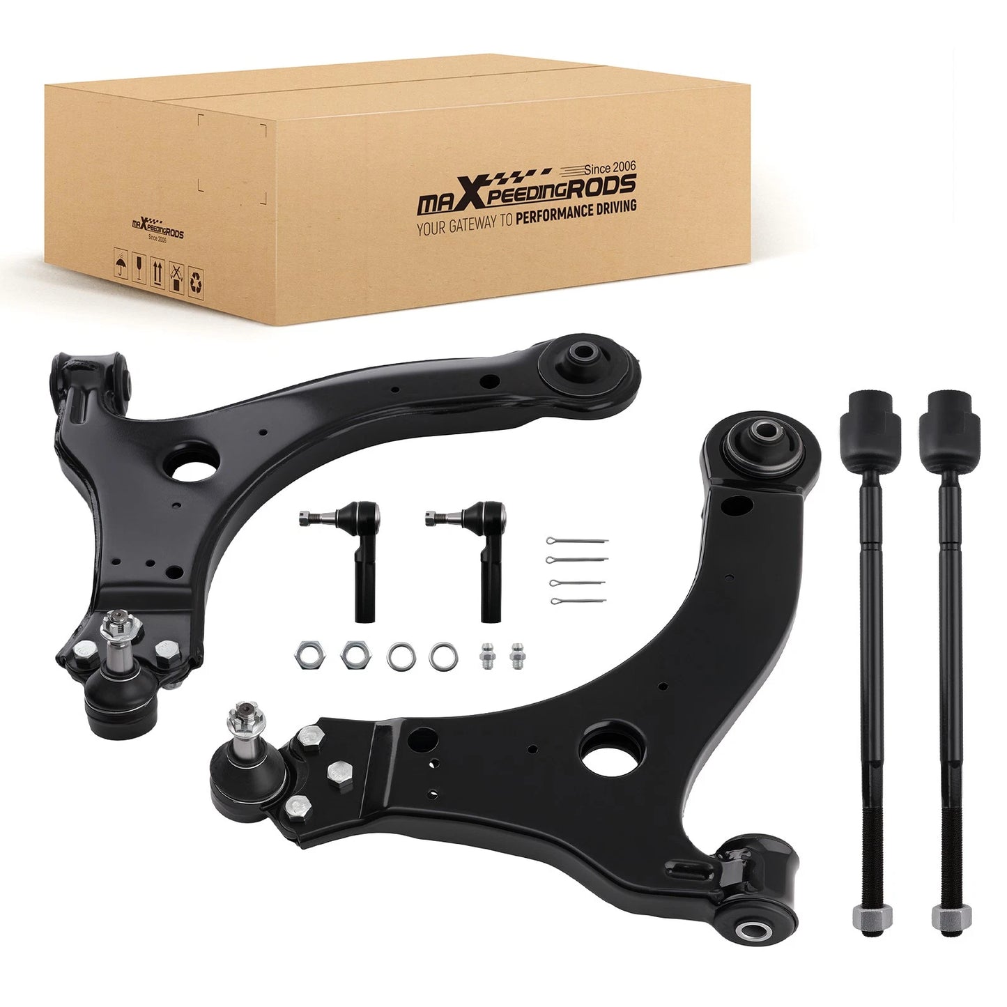 6-Piece Front Lower Control Arms & Tie Rods Kit for Chevrolet Impala (2000–2013)