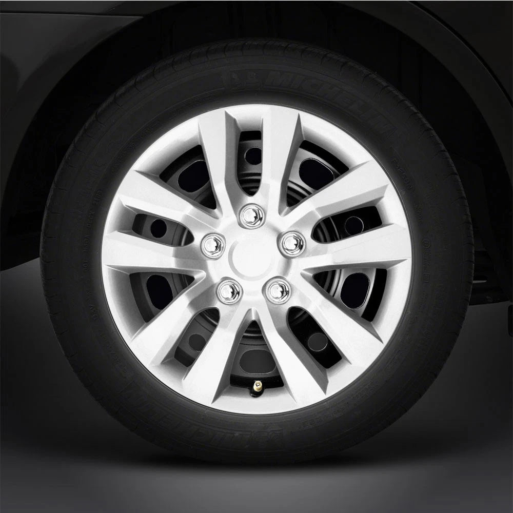 16" Silver Hubcaps/Wheel Covers for Steel Wheels 'Altima' Style (Set of 4)