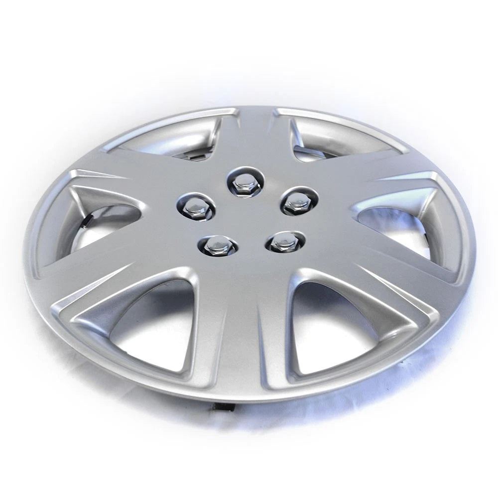 15 Inch Silver Push-On Wheel Cover Hubcaps Corolla Style for Steel Wheels (2-Pack)