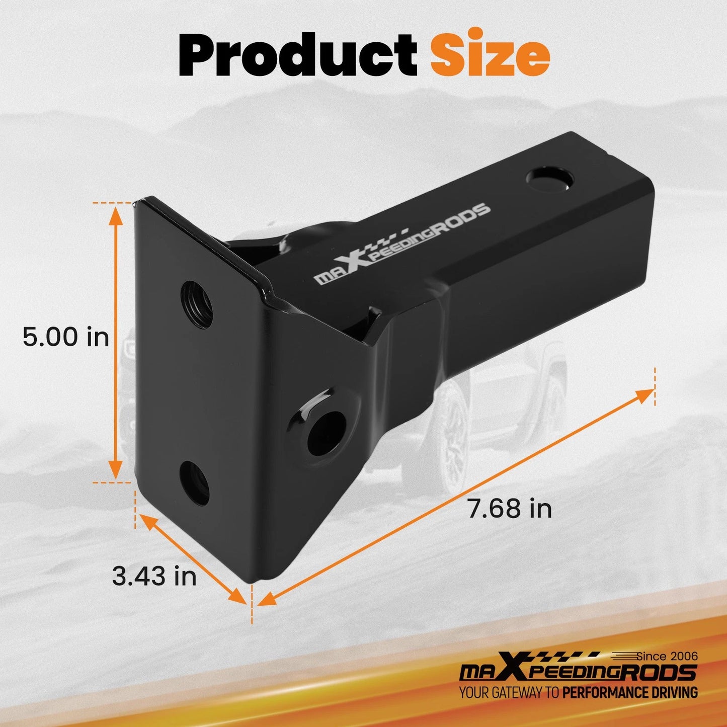2" Receiver Adapter for Sub-Compact Tractor 3-Point Hitch Steel Black (1)