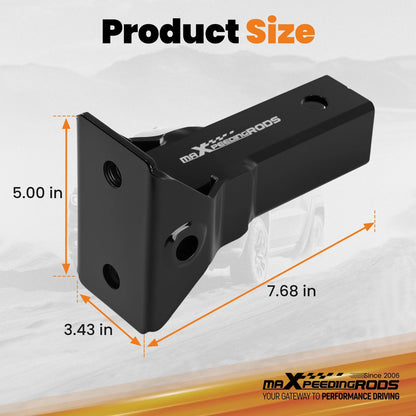 2" Receiver Adapter for Sub-Compact Tractor 3-Point Hitch Steel Black (1)