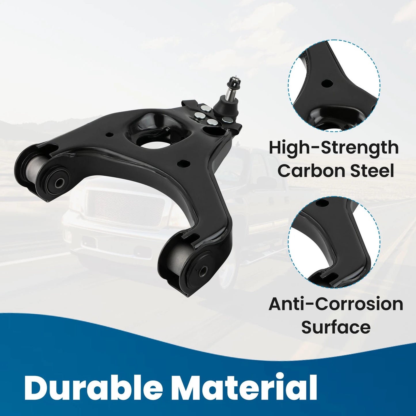 Front Upper Lower Control Arm Pair for Chevy Silverado Sierra (1999–2006 RWD)