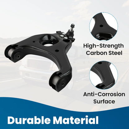 Front Upper Lower Control Arm Pair for Chevy Silverado Sierra (1999–2006 RWD)