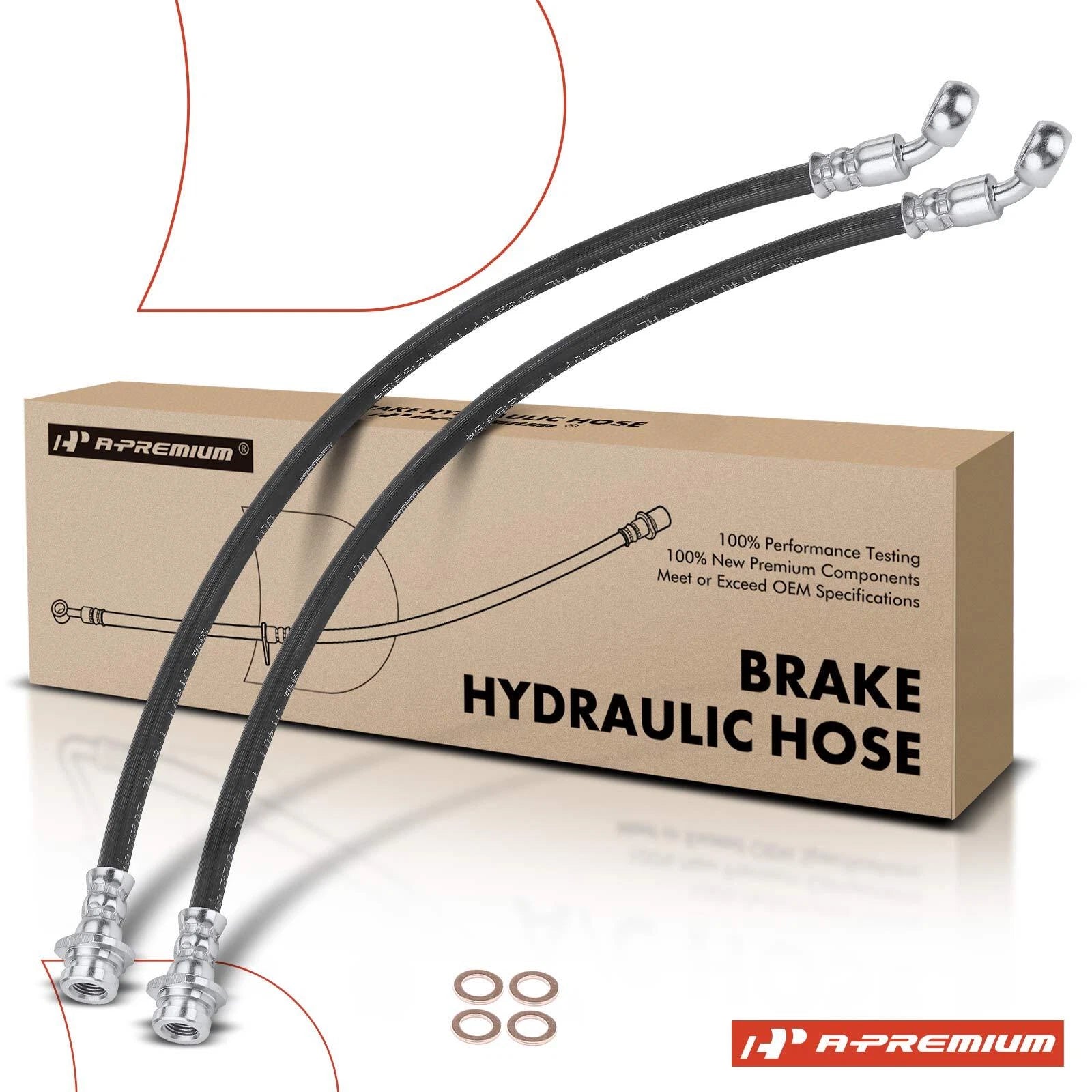 2X Front Brake Hydraulic Hose for Chevrolet W4500 Tiltmaster (1999–2004)