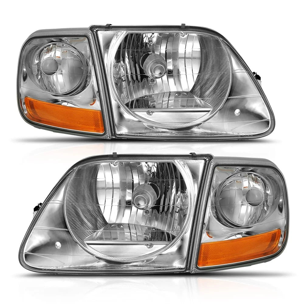 Clear Lens Crystal Headlight Set w/Parking Light for 1997-2003 Ford F-150 [G2]