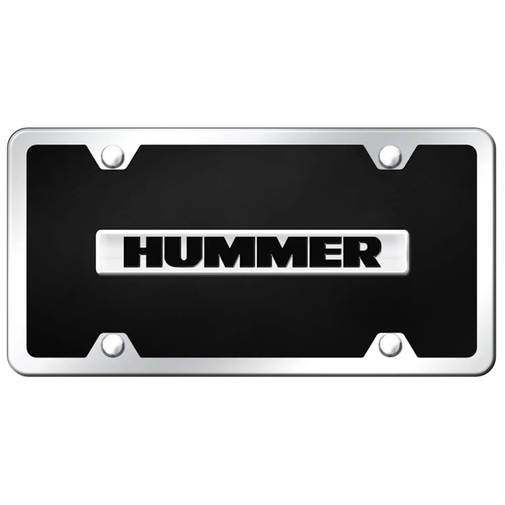 Chrome on Black Acrylic License Plate Kit - Officially Licensed for Hummer
