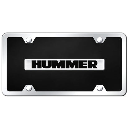 Chrome on Black Acrylic License Plate Kit - Officially Licensed for Hummer