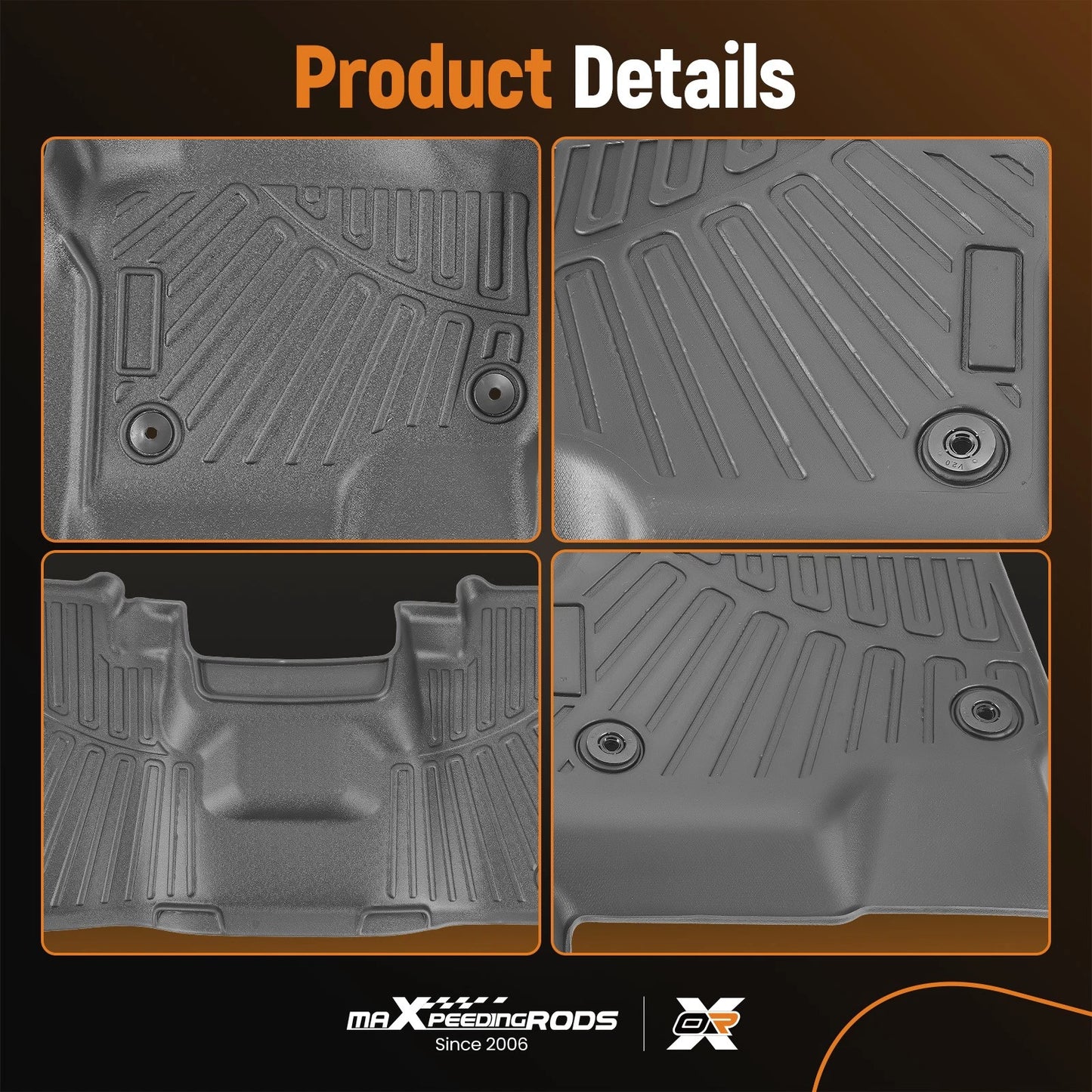 Floor Mats Liners for Ford Expedition (2018–2025) TPE Rubber All Weather 7 Seats