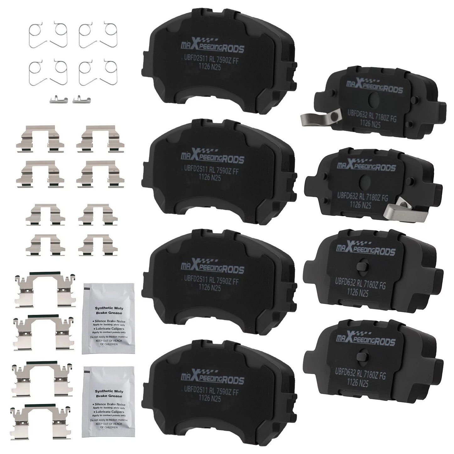 Front and Rear Ceramic Brake Pads for Nissan Qashqai and Rogue Sport (2017-2020)