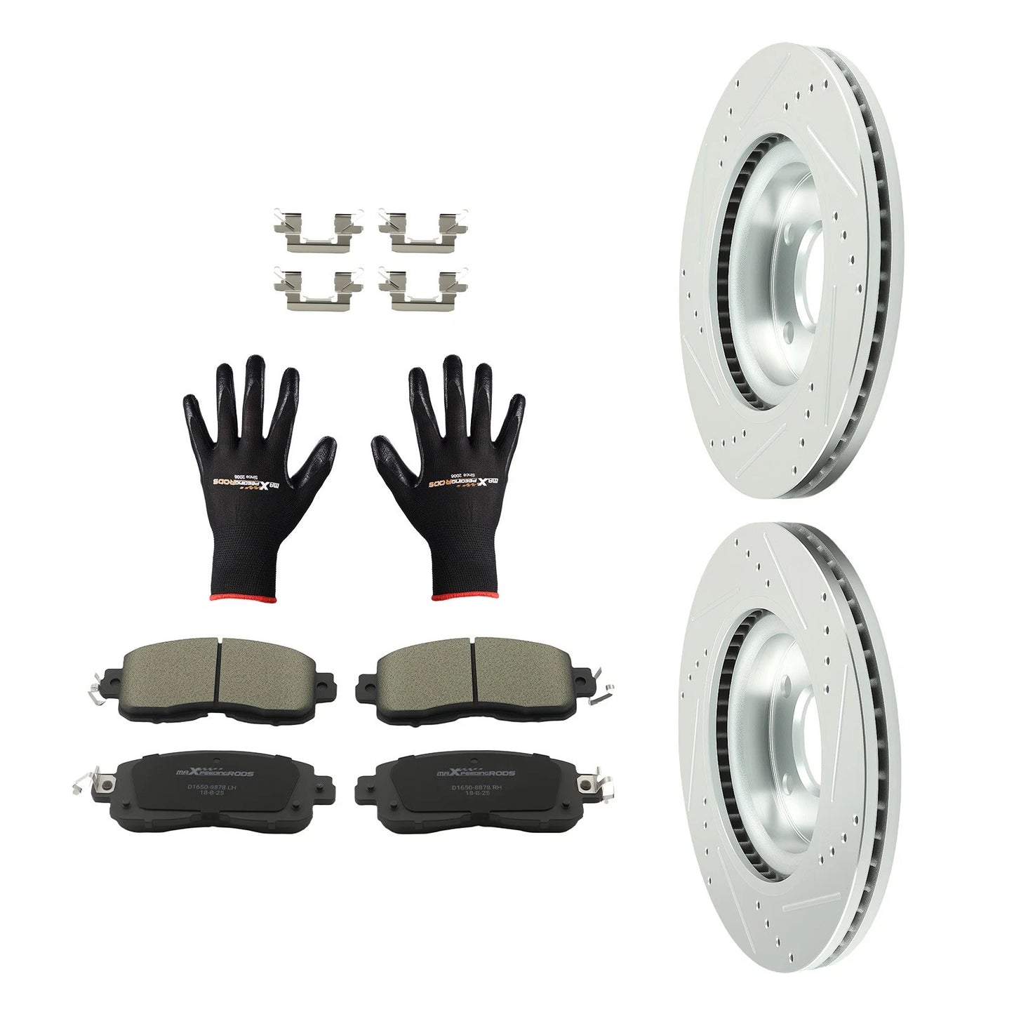 Front Brake Rotors and Ceramic Brake Pads Kit for Nissan Altima (2013–2023)
