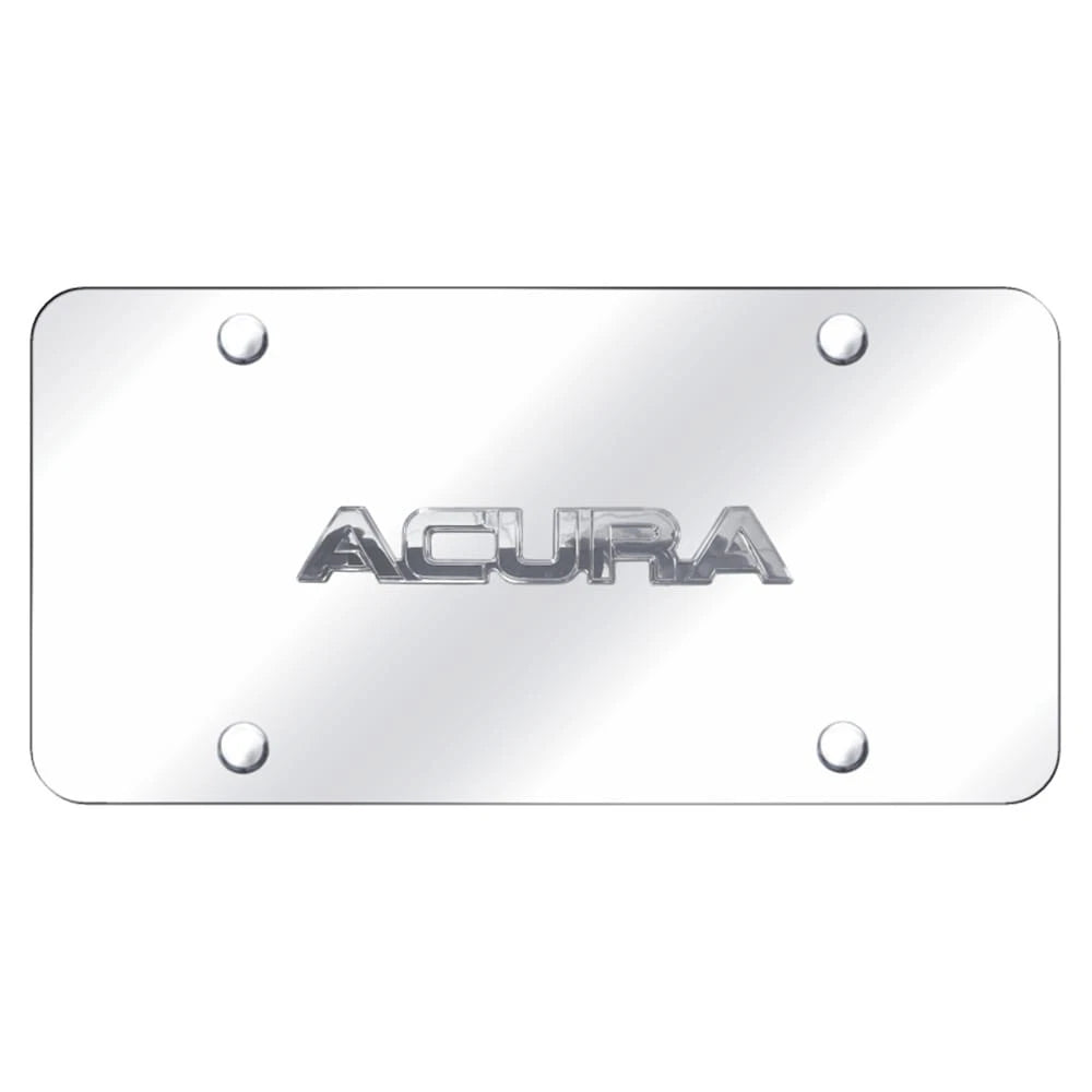 Chrome Name on Chrome License Plate - Officially Licensed for Acura