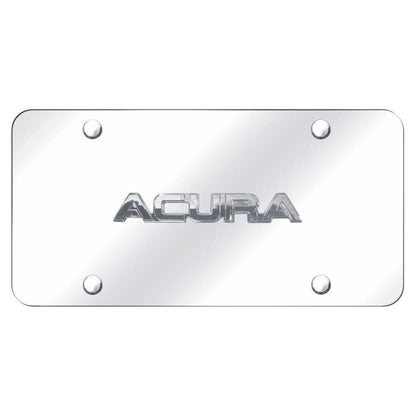 Chrome Name on Chrome License Plate - Officially Licensed for Acura