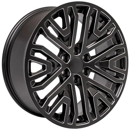 22 Inch Black Wheel Replacement with Milled Edge for GMC Savana 1500 (2003–2014)