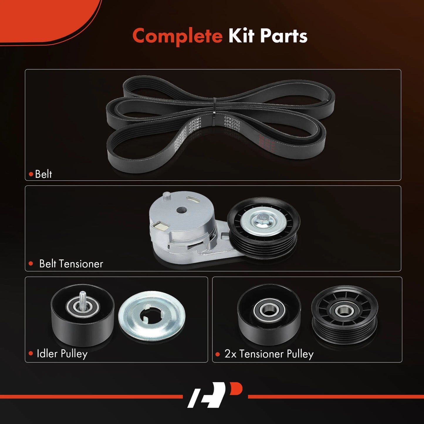 5X Serpentine Belt Drive Component Kit for Buick Terraza (2005–2008)