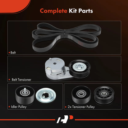 5X Serpentine Belt Drive Component Kit for Buick Terraza (2005–2008)