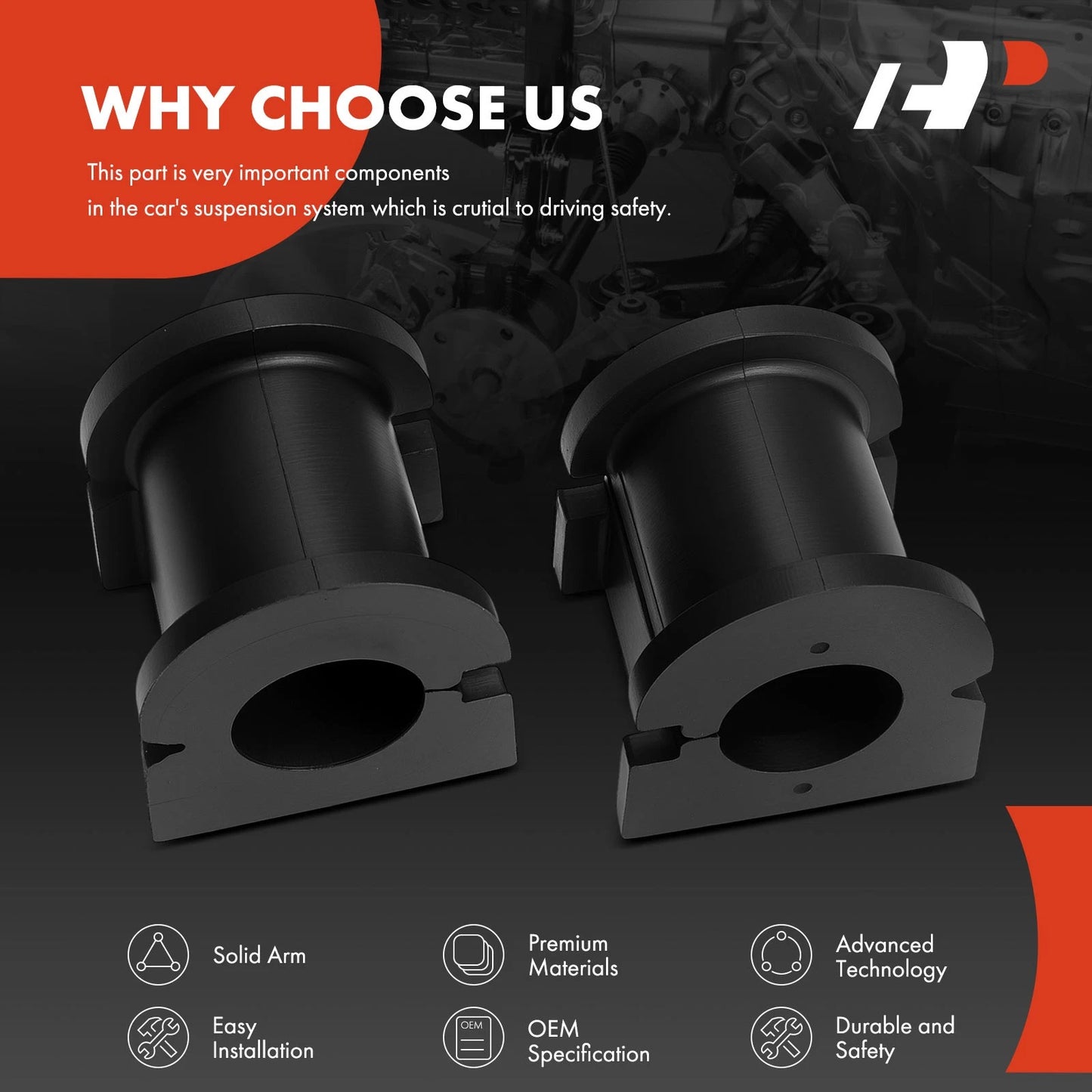 2X Front Frame Side Sway Bar Bushing for Chevrolet Cruze (2011–2015)