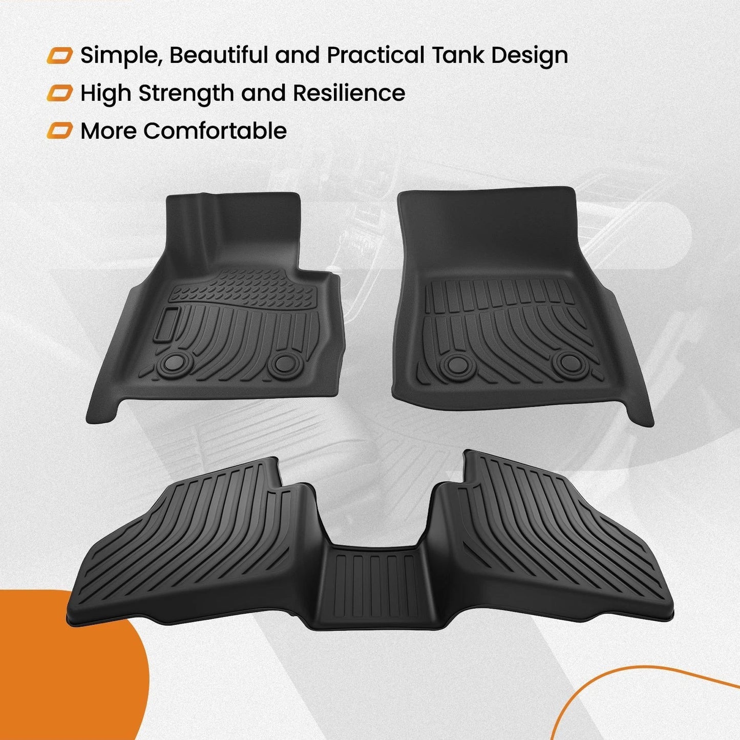 Anti-Slip Floor Mats Set for BMW X3 F25 (2011–2017) and X4 F26 (2015–2017)