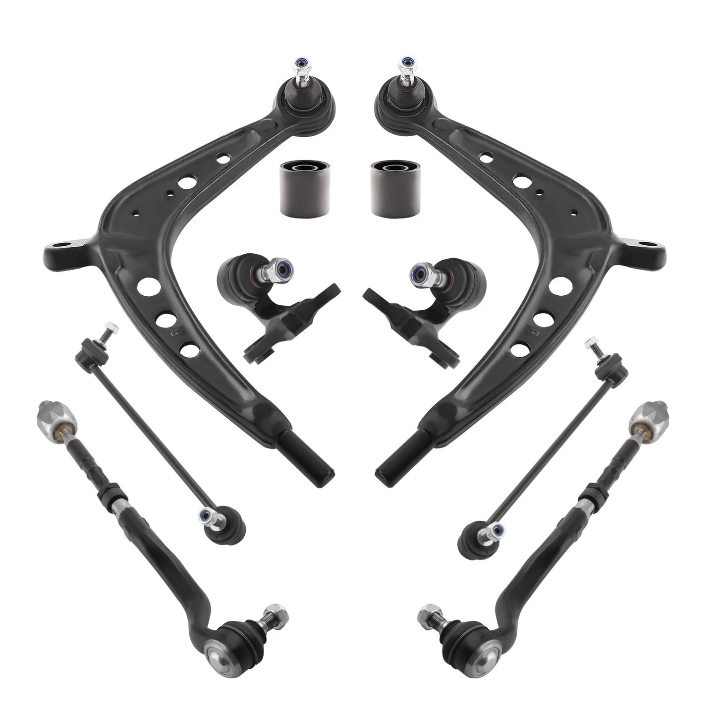 Front Control Arms w/ Ball Joints Tie Rods Retainer Kit for BMW E46 325xi 330xi (1999–2006)