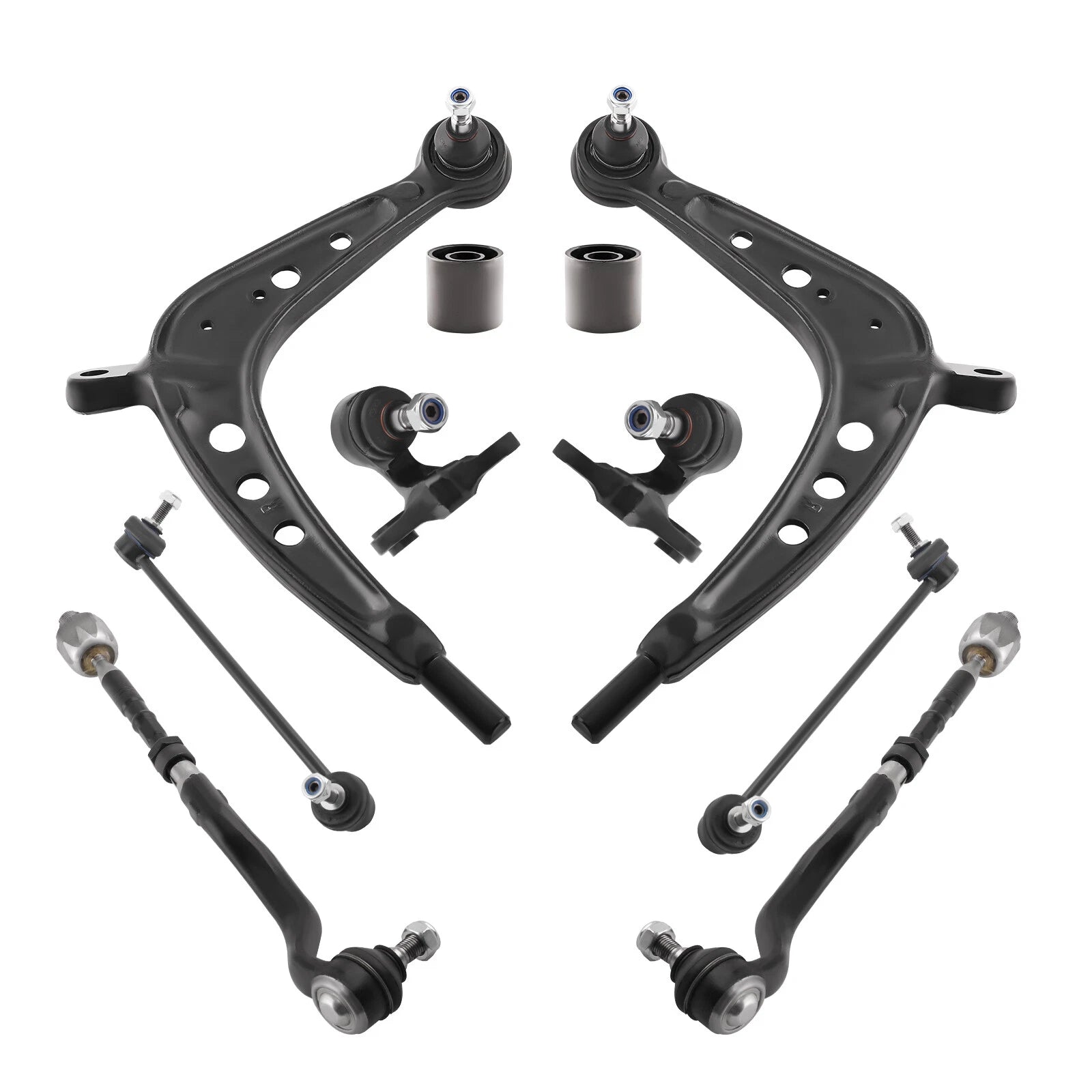 Front Control Arms w/ Ball Joints Tie Rods Retainer Kit for BMW E46 325xi 330xi (1999–2006)