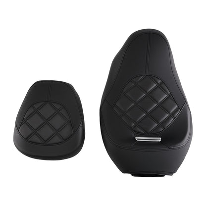 Black PU Seat Driver & Passenger for Harley Touring (2009–2018)