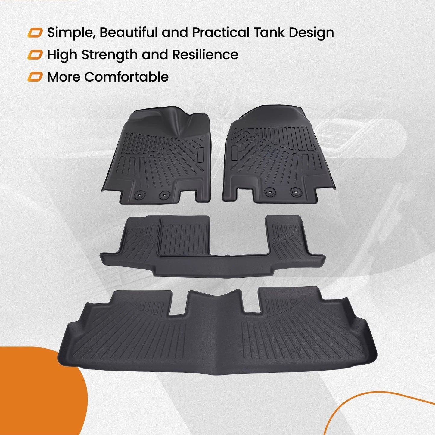 All Weather TPE Floor Mats for INFINITI QX60 Pathfinder (2022–2025) 7/8 Passenger