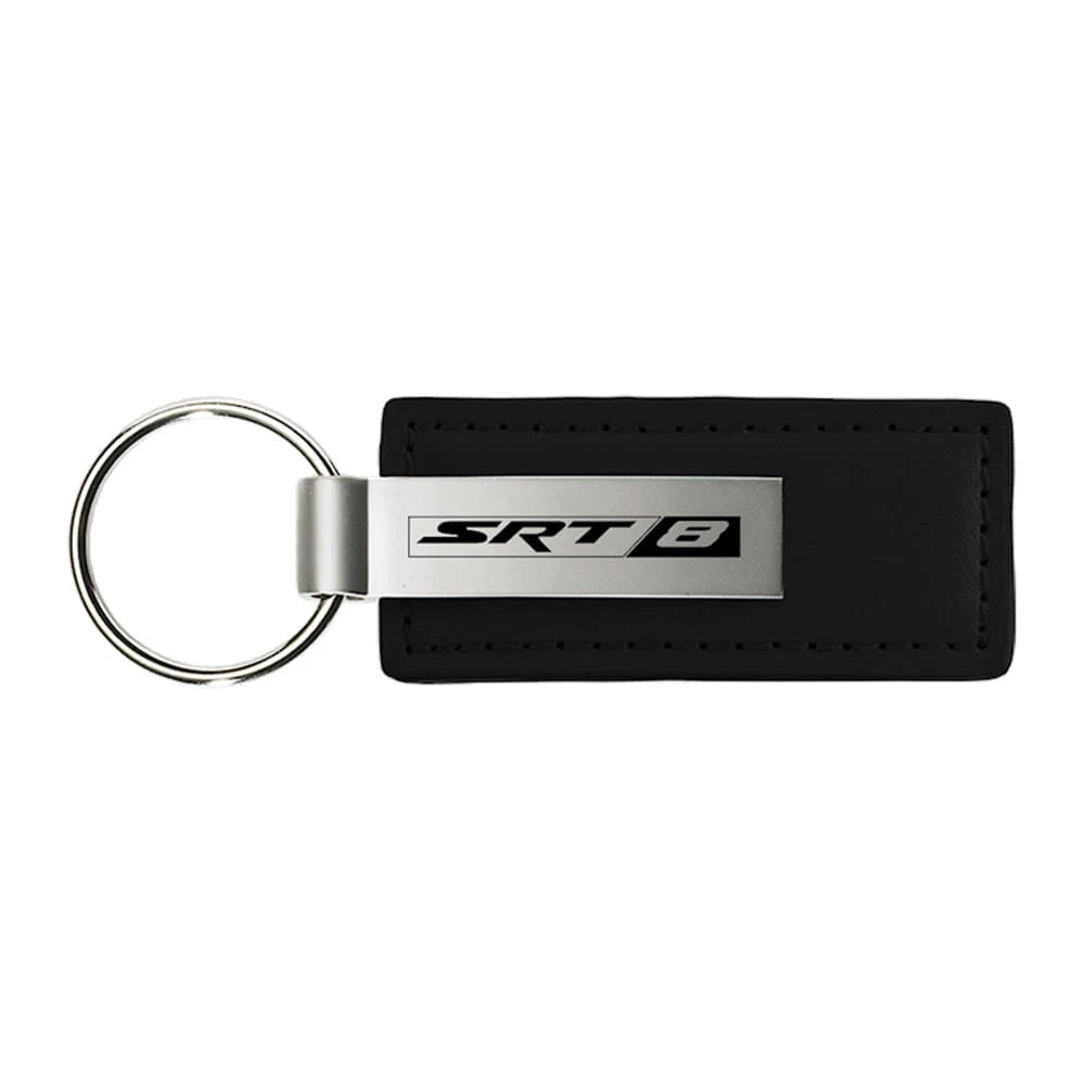 Black Leather Keychain KC1540.SRT8 - Officially Licensed for SRT8
