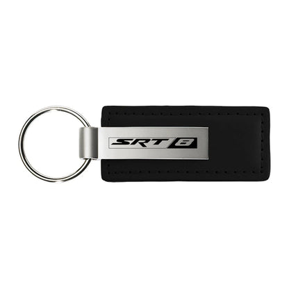 Black Leather Keychain KC1540.SRT8 - Officially Licensed for SRT8