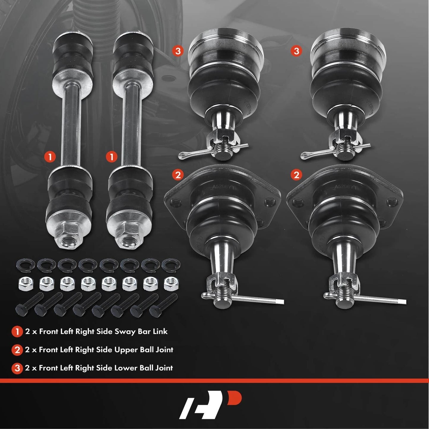 6X Front Stabilizer Bar End Link & Ball Joint for Chevy Malibu (1973–1983)