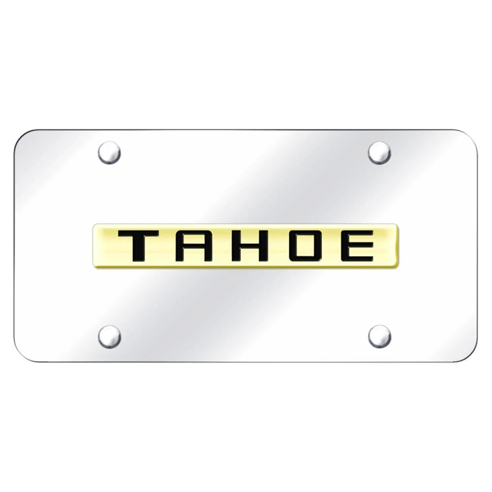 Gold Name on Chrome License Plate - Officially Licensed for Chevrolet Tahoe