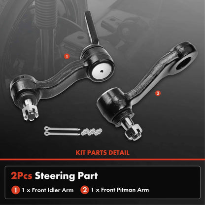 2X Front Pitman & Idler Arm for Chevy Blazer S10 GMC Jimmy (1995–2005)
