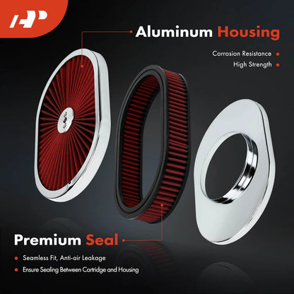 12" x 2" Oval Red Air Cleaner for Chevrolet Impala
