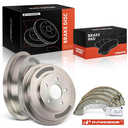 Brake Drums + Ceramic Brake Shoes for Chevy Cobalt HHR (2009–2010)