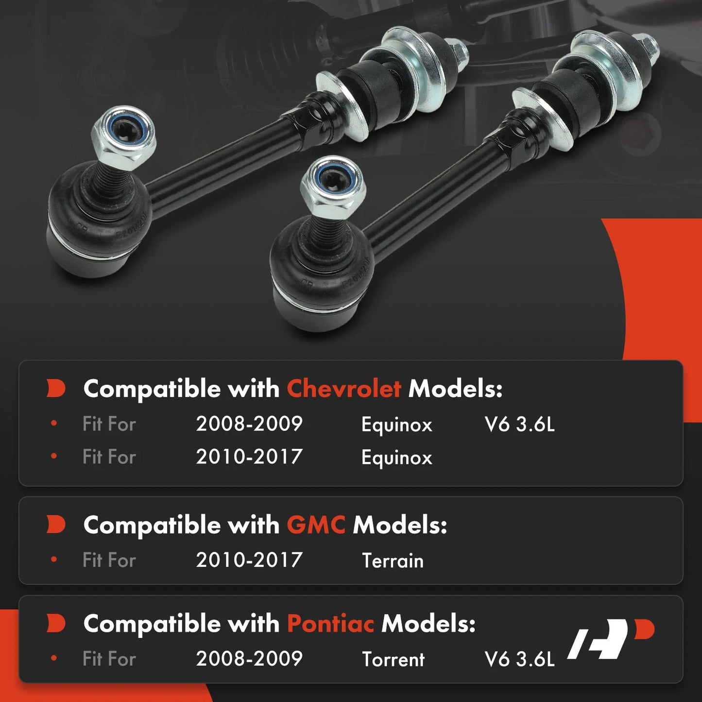 2X Rear Sway Bar Link for Chevy Equinox GMC Terrain (2008–2017)