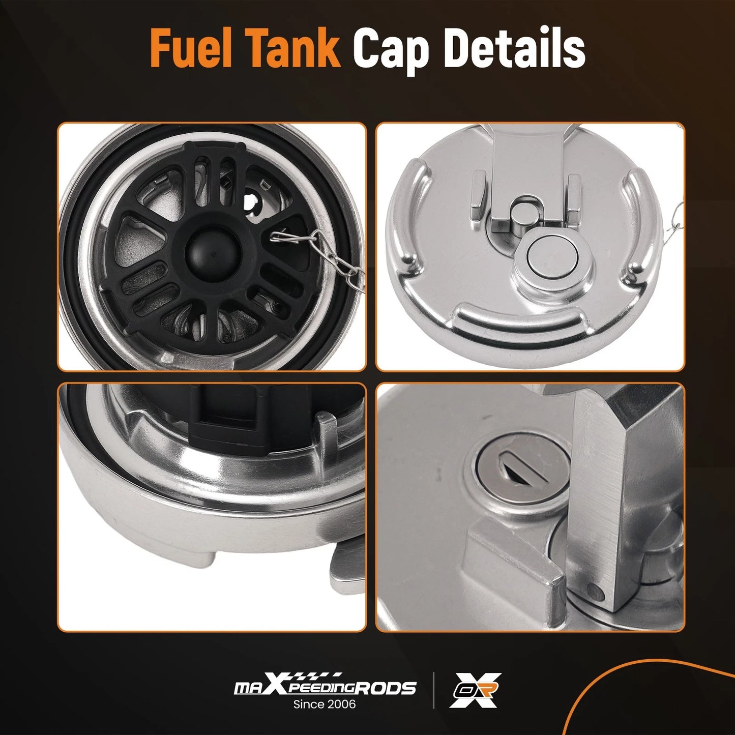 Anti-Theft Cap with Chain for Peterbilt 378 379 384 385 386 (1987–2016)