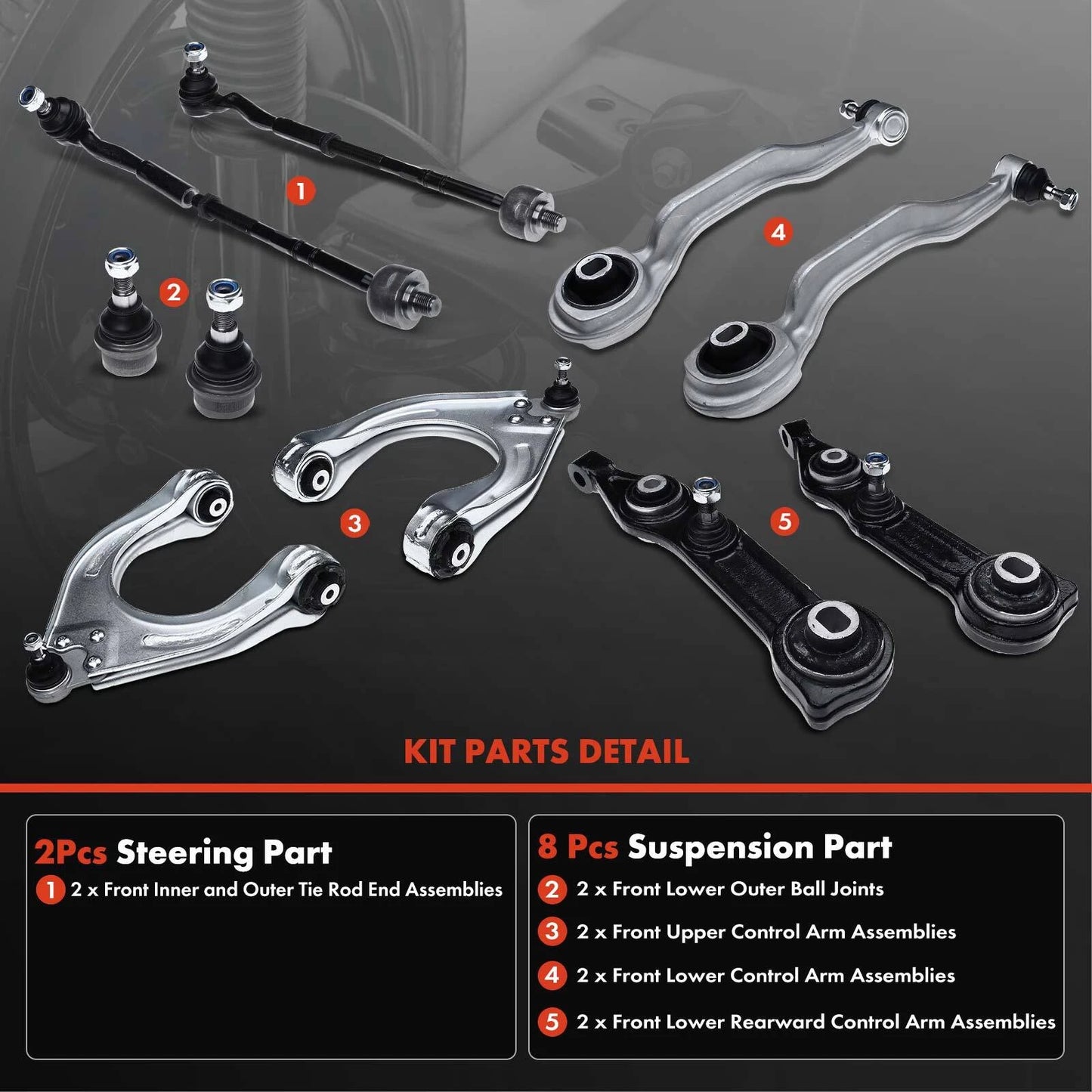 12x Front Control Arm with Ball Joint for Mercedes-Benz E320 (1996–2002)