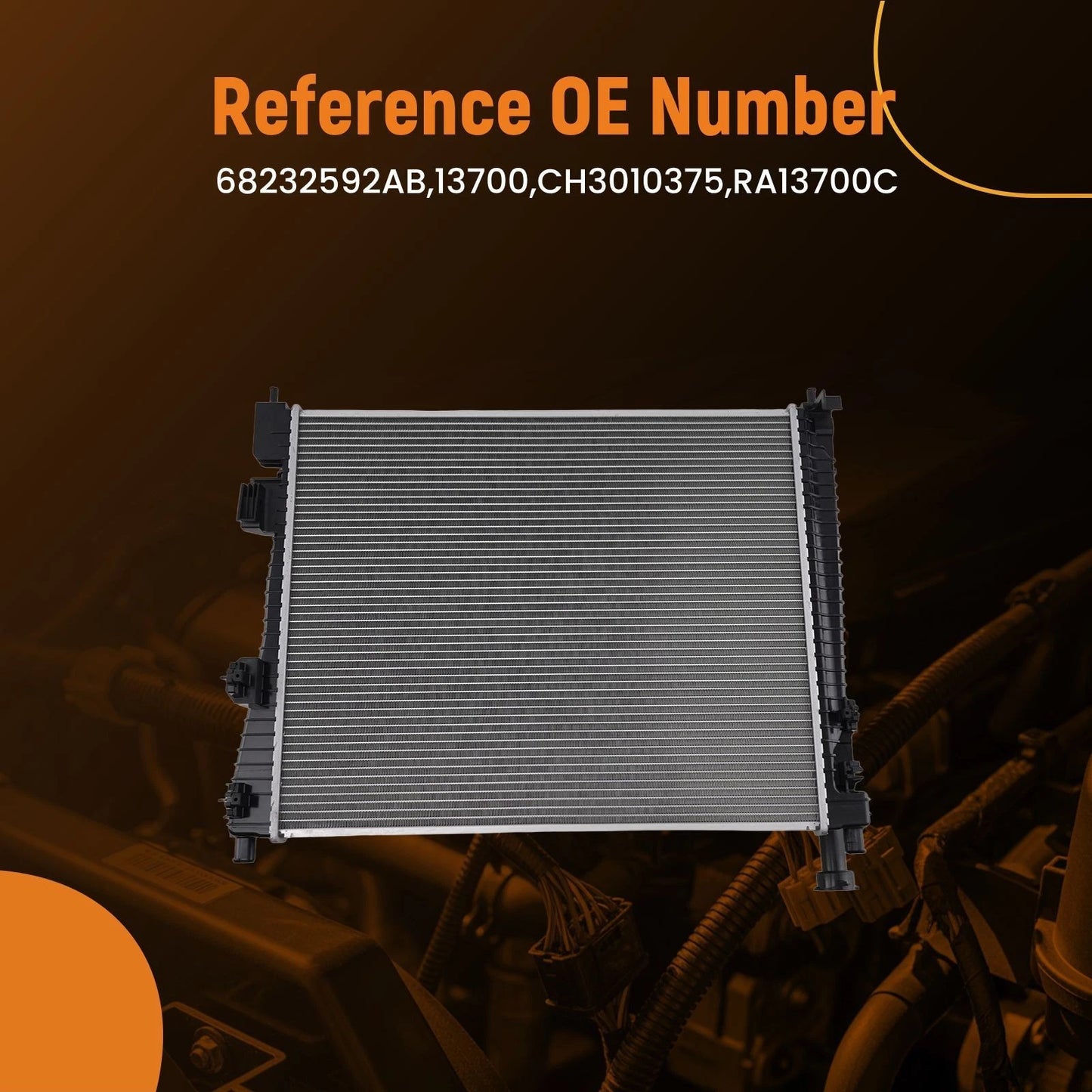 Cooling Radiator for Dodge Durango 5.7L (2015–2020) Cross Flow Aluminum