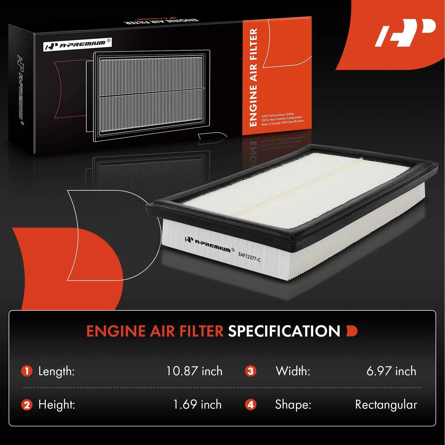 2X Engine Air Filter for Mercedes-Benz C300, C350e, E300 (2015–2018)