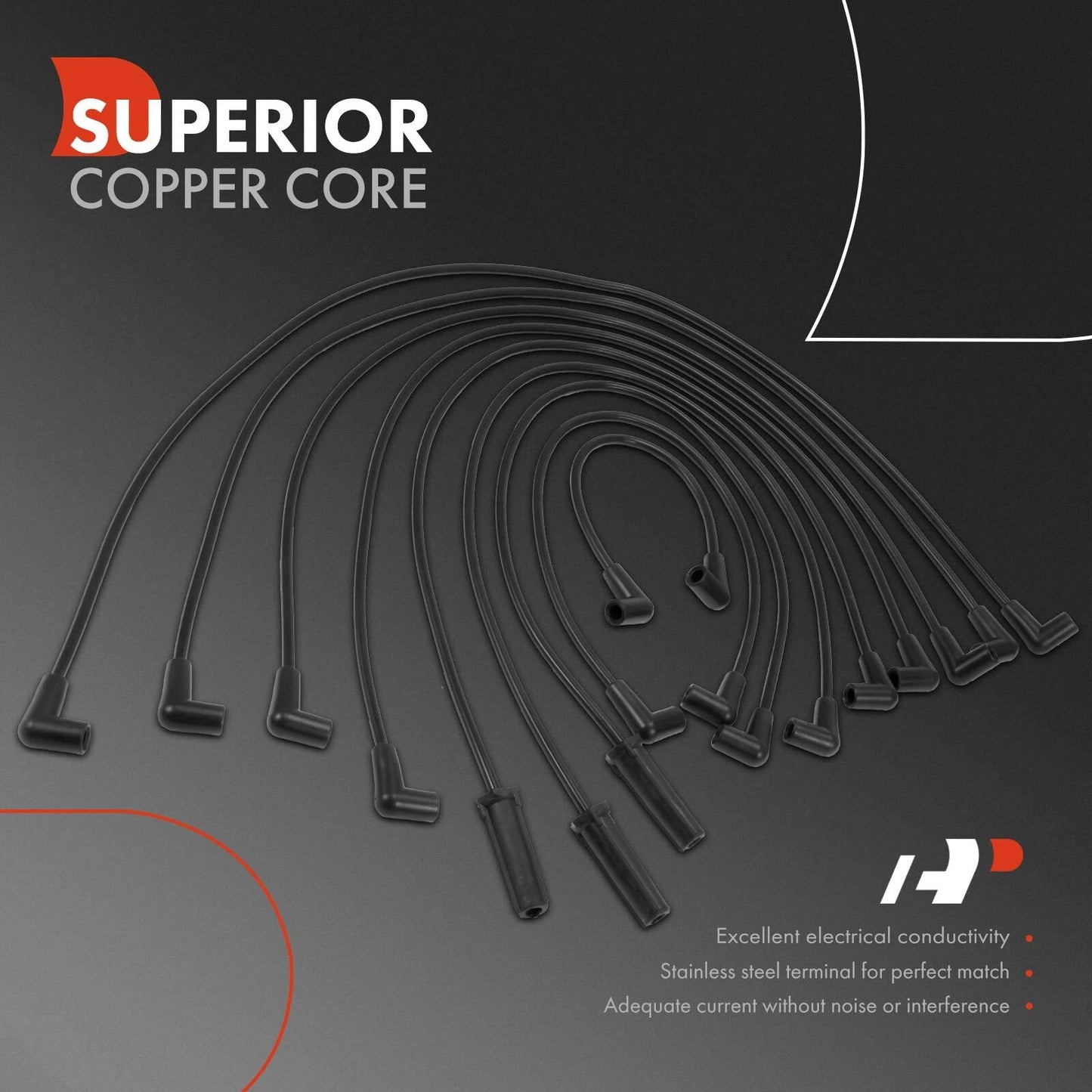 9x Spark Plug Wire Set for Chevrolet Camaro Pontiac Firebird (1987–1988)