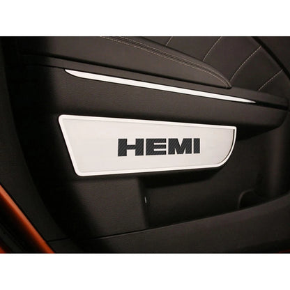 Front Door Badges w/Orange Carbon Fiber 'HEMI' Inlay for 2011-2013 Charger/300