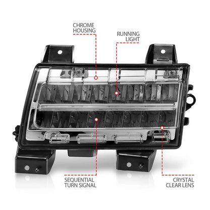 Chrome Clear Lens Side Marker Light Assembly for Jeep Wrangler (2018–2023)