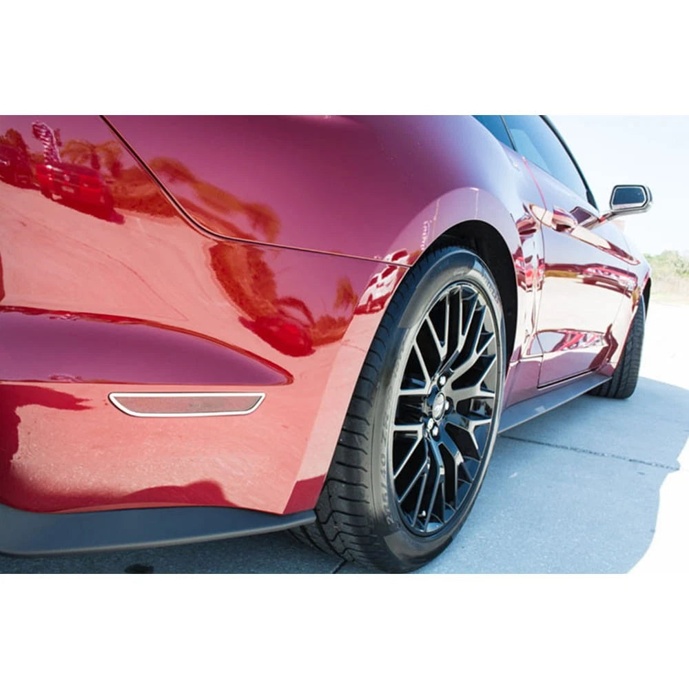 2pc Stainless Steel Rear Side Marker Light Trim for 2015-2016 Ford Mustang