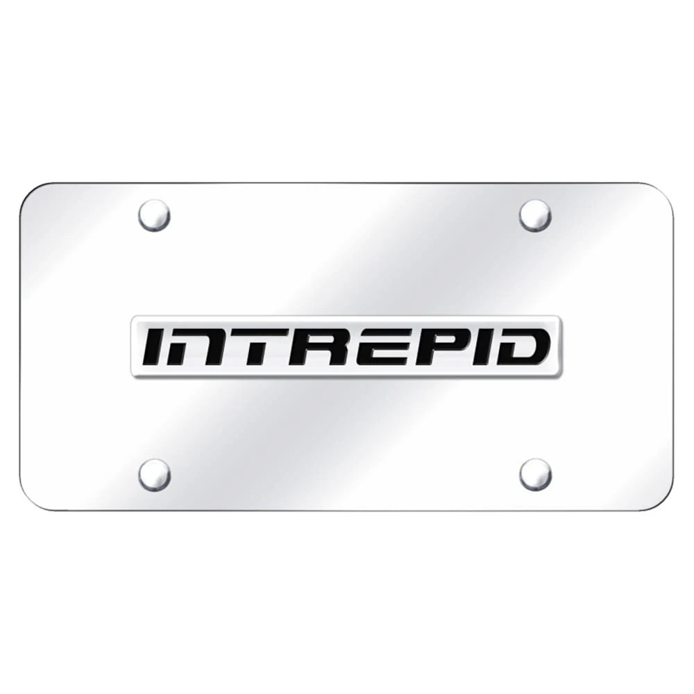 Chrome Name on Chrome License Plate - Officially Licensed for Dodge Intrepid