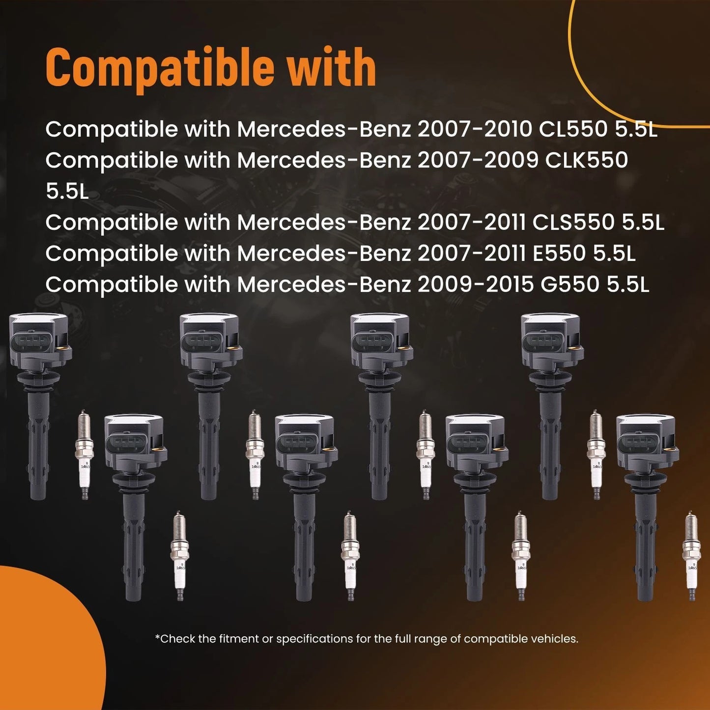 Ignition Coils and Spark Plugs for Mercedes-Benz E550 W212 (2007–2011)