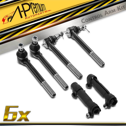 6x Inner & Outer Tie Rods for Chevy Blazer (1996–2005) GMC Jimmy (1996–2002)