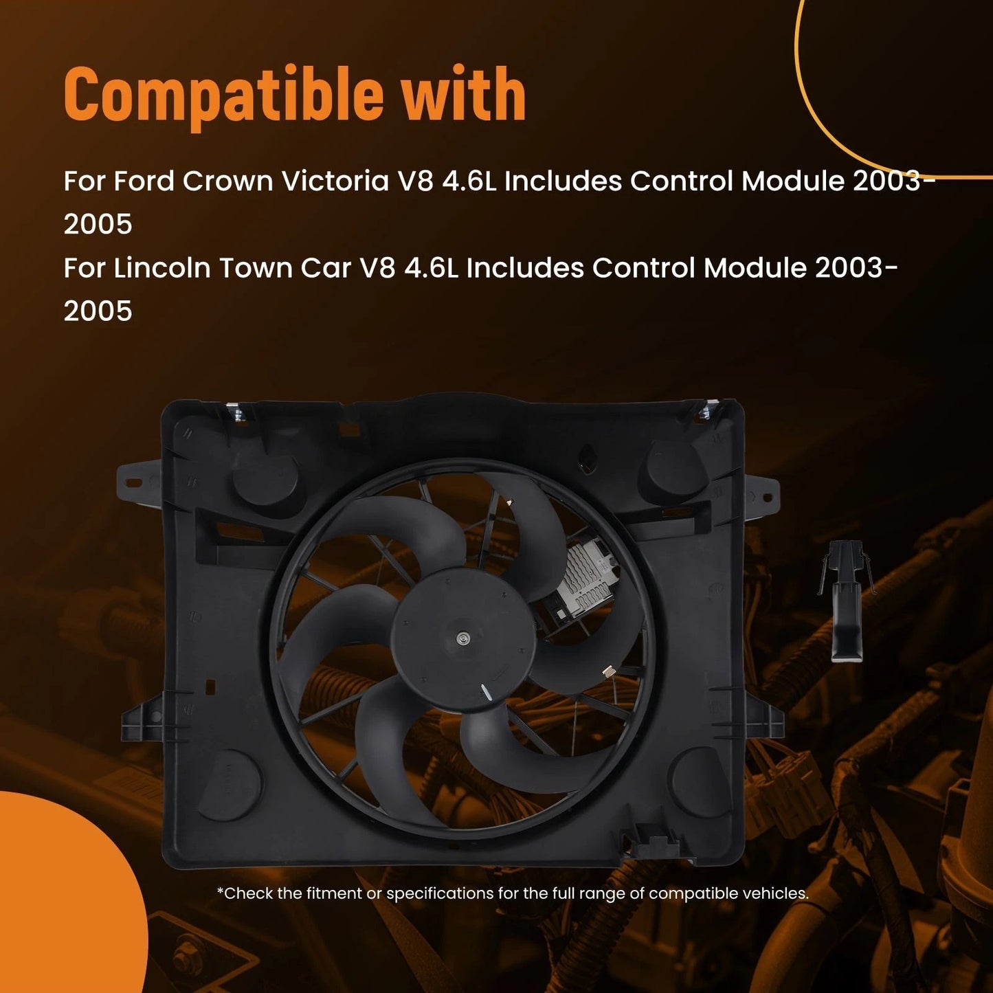 Cooling Fan for Lincoln Town Car V8 4.6L (2003–2005)
