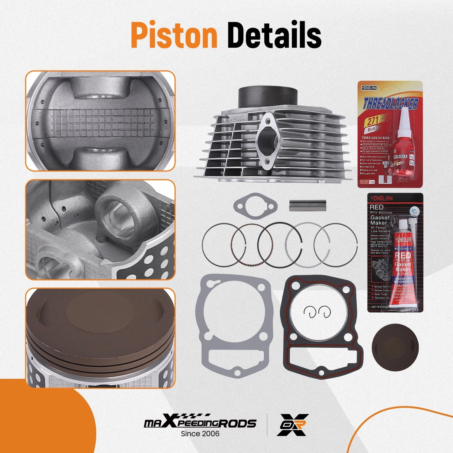 Cylinder Piston Ring Gasket for Honda CRF230F (2003–2019) 230cc