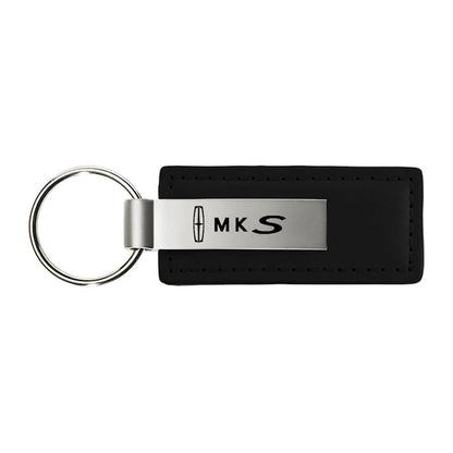 Black Leather Keychain KC1540.MKS - Officially Licensed for Lincoln MKS
