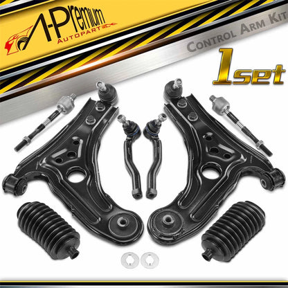 8x Front Control Arm with Ball Joint Tie Rod Kit for Aveo G3 (2004–2011)