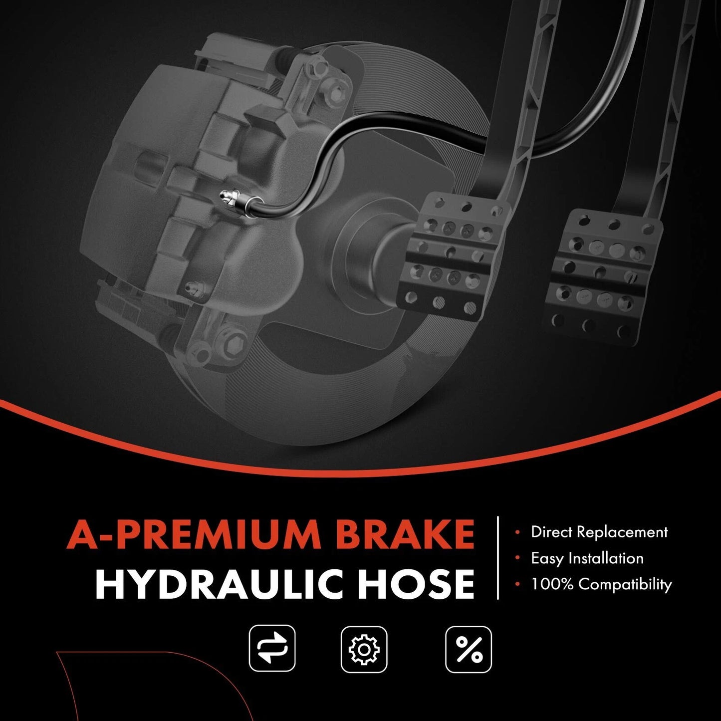 2X Rear Inner Brake Hydraulic Hose for Chevrolet Silverado 1500 (2007–2018)