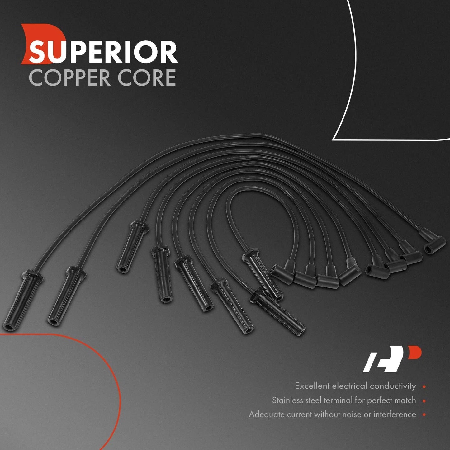 8x Spark Plug Wire Set for Buick Regal (1973–1974)